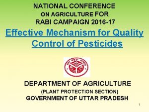 NATIONAL CONFERENCE ON AGRICULTURE FOR RABI CAMPAIGN 2016