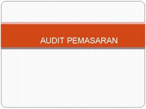 Pengertian audit pemasaran