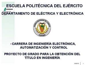 ESCUELA POLITCNICA DEL EJRCITO DEPARTAMENTO DE ELCTRICA Y