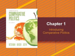 Chapter 1 Introducing Comparative Politics INTRODUCING COMPARATIVE POLITICS
