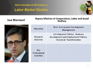 Issa Mansouri Deputy Minister of Cooperatives Labor and