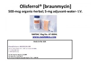 Olisferrol braunmycin 500 mcg organicherbal 5 mg adjuvantwater