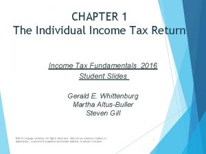 CHAPTER 1 The Individual Income Tax Return Income