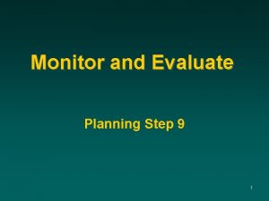 Monitor and Evaluate Planning Step 9 1 Social
