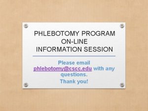 Phlebotomy lecture