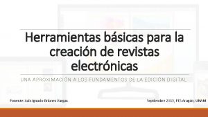 Herramientas bsicas para la creacin de revistas electrnicas