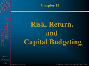 Chapter 12 12 1 Fifth Edition Corporate Finance