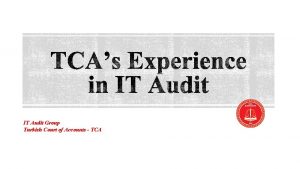 IT Audit Group Turkish Court of Accounts TCA