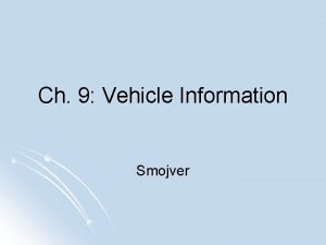 Ch 9 Vehicle Information Smojver License Plate Facts