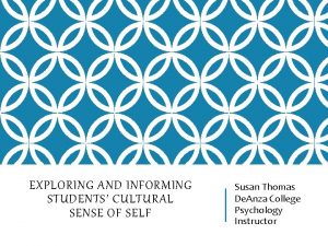 EXPLORING AND INFORMING STUDENTS CULTURAL SENSE OF SELF