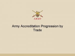Army Accreditation Progression by Trade WLD Accreditation RAC