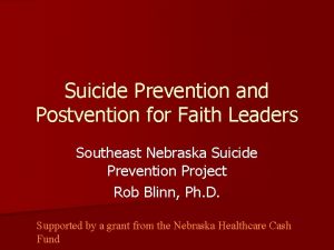 Suicide Prevention and Postvention for Faith Leaders Southeast