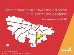 Territorializacin de la inversin del sector Cultura Recreacin