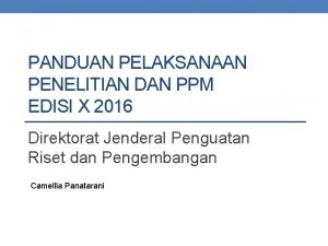 PANDUAN PELAKSANAAN PENELITIAN DAN PPM EDISI X 2016