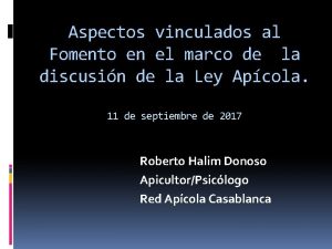 Aspectos vinculados al Fomento en el marco de