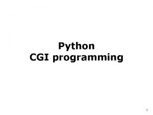 Python cgi programming examples