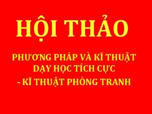 HI THO PHNG PHP V K THUT DY