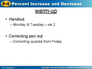 8 4 Percent Increase and Decrease warmup Handout