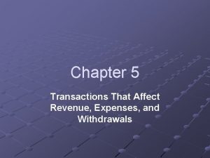 Chapter 5 transactions that affect
