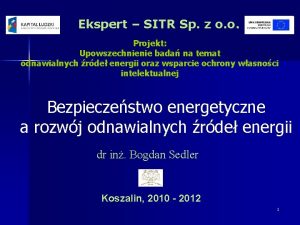 Ekspert SITR Sp z o o Projekt Upowszechnienie