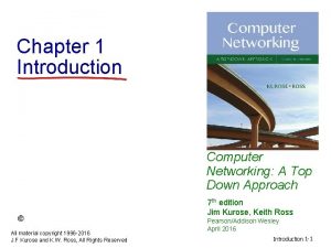 Chapter 1 Introduction Computer Networking A Top Down