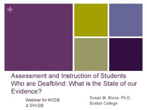 Assessment and Instruction of Students Who are Deafblind