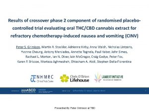 Results of crossover phase 2 component of randomised