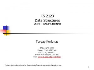 CS 2123 Data Structures Ch 10 Linear Structures