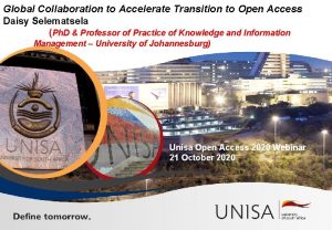 Global Collaboration to Accelerate Transition to Open Access