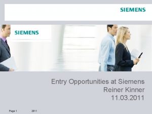 Einstiegsmglichkeiten bei Siemens Entry Opportunities at Siemens Reiner