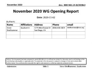 November 2020 doc IEEE 802 19 200038 r