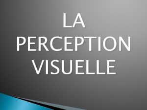 LA PERCEPTION VISUELLE LES ILLUSIONS DOPTIQUE Quelques exemples