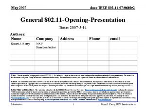 May 2007 doc IEEE 802 11 070660 r