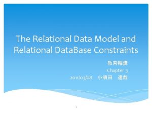 The Relational Data Model and Relational Data Base