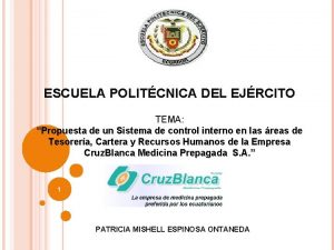 ESCUELA POLITCNICA DEL EJRCITO TEMA Propuesta de un