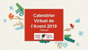 Calendrier Virtuel de lAvent 2019 Cr par Chaque