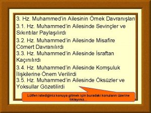 3 Hz Muhammedin Ailesinin rnek Davranlar 3 1