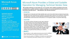 Microsoft Azure CASE STUDY Microsoft Azure Provides a