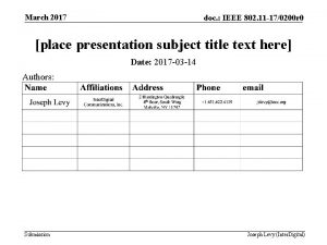 March 2017 doc IEEE 802 11 170200 r