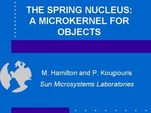 THE SPRING NUCLEUS A MICROKERNEL FOR OBJECTS M