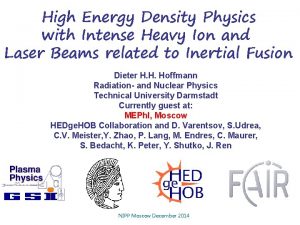 High Energy Density Physics with Intense Heavy Ion
