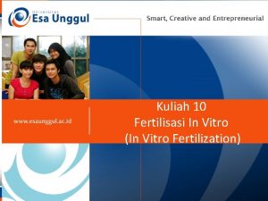 Kuliah 10 Fertilisasi In Vitro In Vitro Fertilization