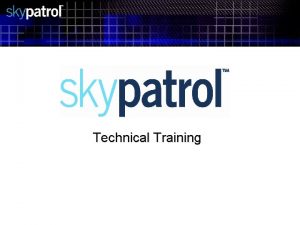 Training presentation outline Training presentation outline