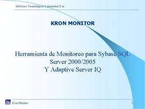 Servicios Tecnolgicos y Asesoras S A KRON MONITOR