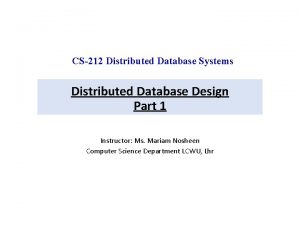 Distributed database design issues