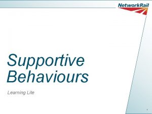 Supportive Behaviours Learning Lite 1 2 Safety Behaviours