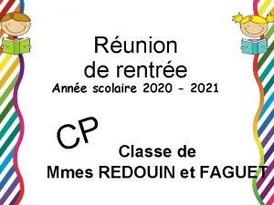 Runion de rentre Anne scolaire 2020 2021 P