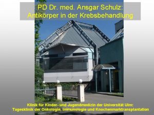 PD Dr med Ansgar Schulz Antikrper in der