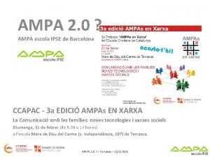 AMPA 2 0 AMPA escola IPSE de Barcelona