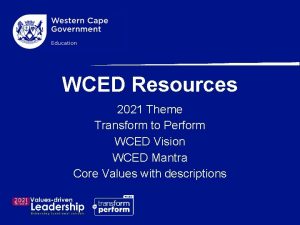 Wced values 2021